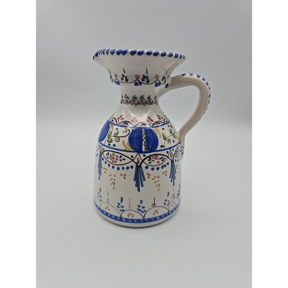 Sevilla Cruz Pitcher Carafe Signed Hand Painted Ceramic Pottery Folk Art  Spain - Picture 1 of 10